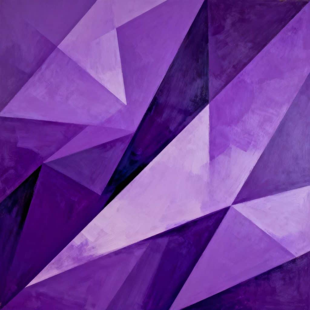 Abstract purple geometric shapes painting
